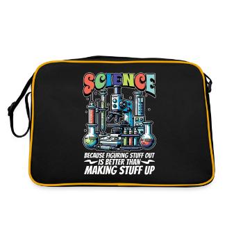STEM Teacher Science Because Figuring Technology - Retro Tasche - Schwarz/Gold - Hinten