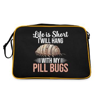 Das Leben Ist Kurz, Ich Werde Mit Meinen - Retro Tasche - Schwarz/Gold - Hinten