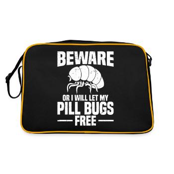 Be careful, or I'll get my pill error - Retro Bag - black/gold - Back