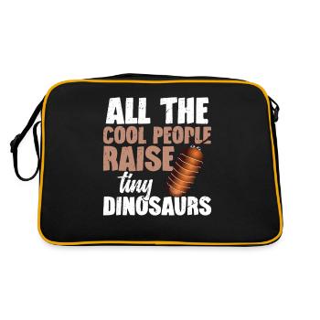 Alle Coolen Leute Züchten Winzige Dinosaurier - Retro Tasche - Schwarz/Gold - Hinten