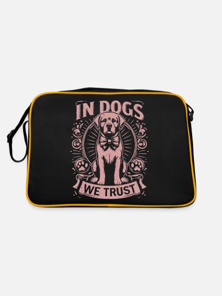 Dog Mom Gifts for Women - Retro Tasche - Schwarz/Gold - Hinten