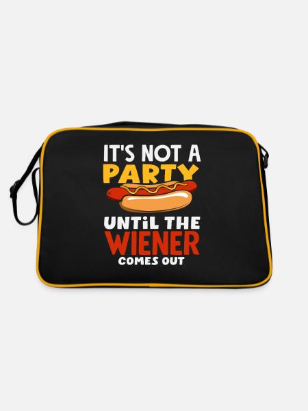 Hot Dog Lover Party Viennese Fun - Retro Bag - black/gold - Back