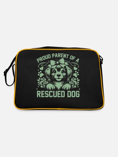 Dog Mom Gifts for Women - Retro Tasche - Schwarz/Gold - Hinten