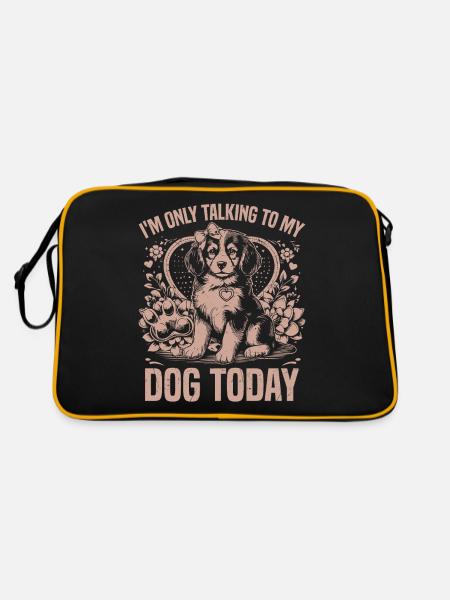 Dog Mom Gifts for Women - Retro Tasche - Schwarz/Gold - Hinten