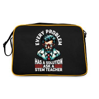 STEM Teacher Every Problem Has A Solution Educator - Retro Bag - black/gold - Back