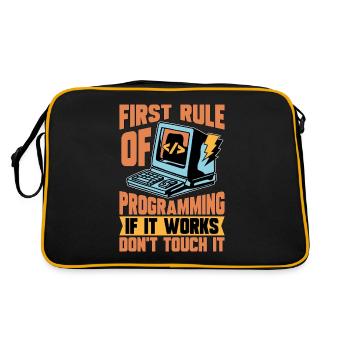 Coder First Rule Of Programming If Web Developer - Retro Tasche - Schwarz/Gold - Hinten