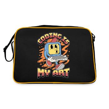 Coder Coding Is My Art Software Engineering Coders - Retro Bag - black/gold - Back