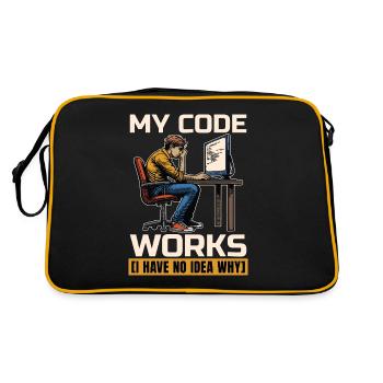 Coder My Code Works I Have No Idea Web Developer - Retro Tasche - Schwarz/Gold - Hinten