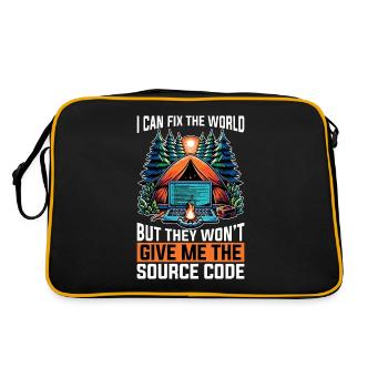 Coder I Can Fix The World Web Developer Coders - Retro Bag - black/gold - Back