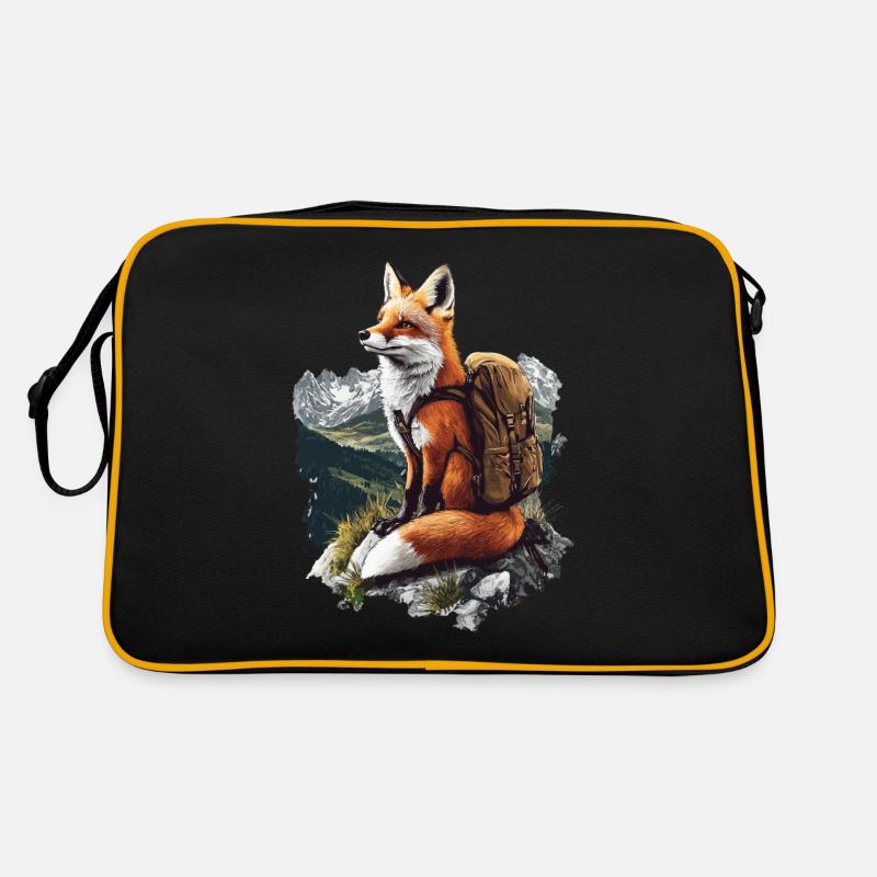 Fuchs - Retro Tasche - Schwarz/Gold