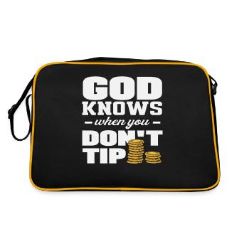 Gott Weiß Wann Du Nicht Trinkgeld Gibst Barkeeper - Retro Tasche - Schwarz/Gold - Hinten