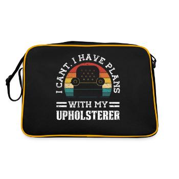Restauratorin Polstermöbel - Retro Tasche - Schwarz/Gold - Hinten