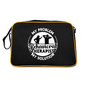 Behavioral Therapist My Problem My Pictogram Dad - Retro Bag - black/gold - Back