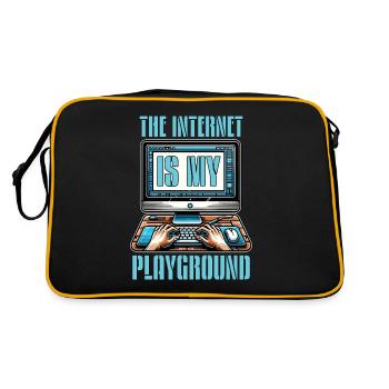 Coder The Internet Is My Playground Web Developer - Retro Tasche - Schwarz/Gold - Hinten