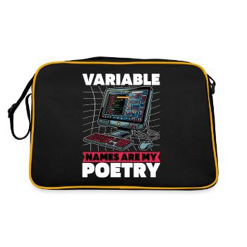 Les noms des variables de codeur sont mon programmeur de poésie - Sac Retro - noir/or - Dos
