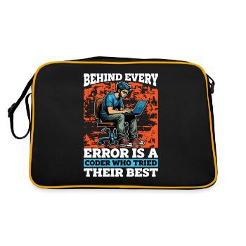 Coder Behind Every Error Is A Coder Web Developer - Retro Bag - black/gold - Back