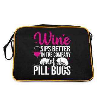 The wine is accompanied by pill bugs - Retro Bag - black/gold - Back