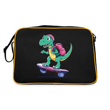 Dino Life is better if you hoverboard - Retro Bag - black/gold - Back
