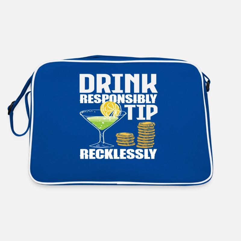 Barkeeper Drink Responsibly Tipp Recklessly Retro Tasche