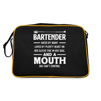 Bartender hated by many loved by many - Retro Bag - black/gold - Back
