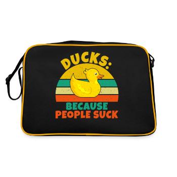 Cadeaux de canard pour les amateurs de canard - Sac Retro - noir/or - Dos