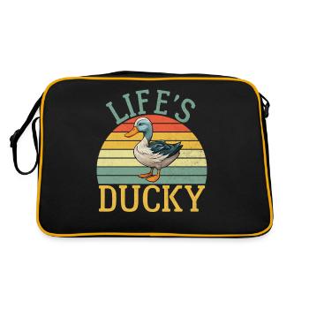 Cadeaux de canard pour les amateurs de canard - Sac Retro - noir/or - Dos