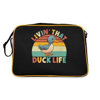 Cadeaux de canard pour les amateurs de canard - Sac Retro - noir/or - Dos