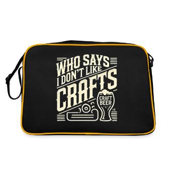 Wer sagt, dass ich kein Kunsthandwerk mag? - Retro Tasche - Schwarz/Gold - Hinten