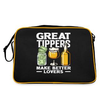 Barkeeper Großzügige Trinkgelder Liebhaber - Retro Tasche - Schwarz/Gold - Hinten