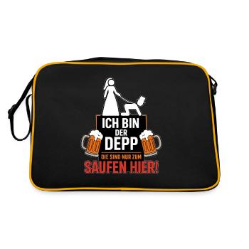 I'm the idiot, they're only here to drink - Retro Bag - black/gold - Back