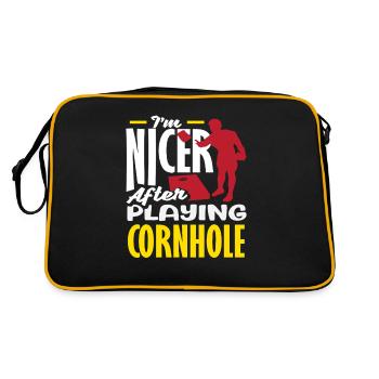 Cornhole Lover Je suis plus gentil après Cornhole - Sac Retro - noir/or - Dos