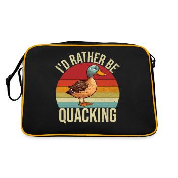 Cadeaux de canard pour les amateurs de canard - Sac Retro - noir/or - Dos