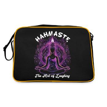 Meditation Funny Laughter Yoga - Retro Bag - black/gold - Back