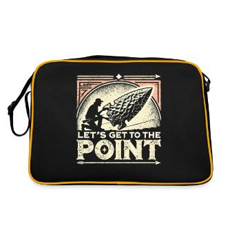 Kommen wir auf den Punkt - Retro Tasche - Schwarz/Gold - Hinten