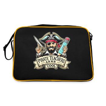 Piraten-Lehrer Arrr Cool - Retro Tasche - Schwarz/Gold - Hinten