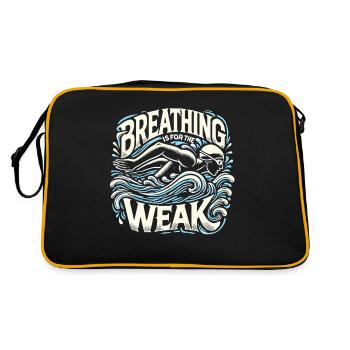 Atmen ist für die Schwachen - Retro Tasche - Schwarz/Gold - Hinten