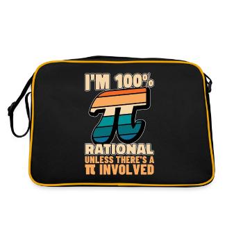 Mathematician I'm 100% Rational Unless Geometry - Retro Tasche - Schwarz/Gold - Hinten