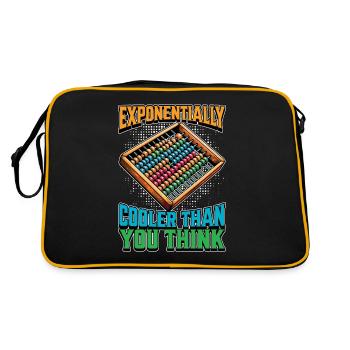 Mathematician Exponentially Cooler Than Geometry - Retro Tasche - Schwarz/Gold - Hinten