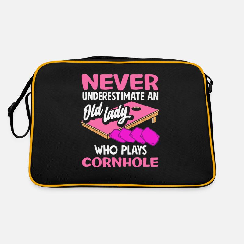 Cornhole Lover Vieille dame Sac Retro