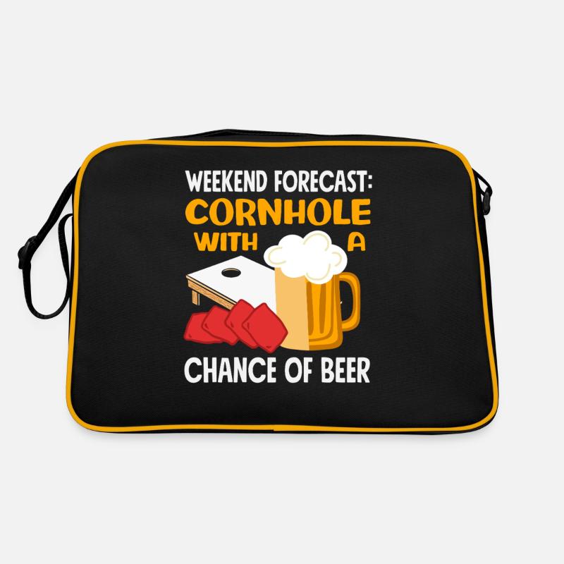 Cornhole Liebhaber Wochenende Prognose Retro Tasche