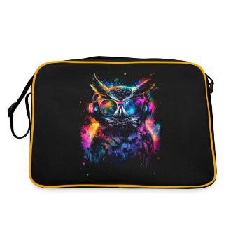 DJ Tenue cool Rave Techno Festival Hibou - Sac Retro - noir/or - Dos