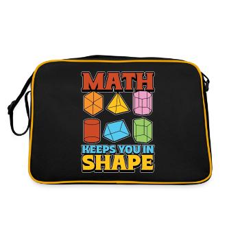 Mathematician Math Keeps You In Shape Geometry - Retro Tasche - Schwarz/Gold - Hinten