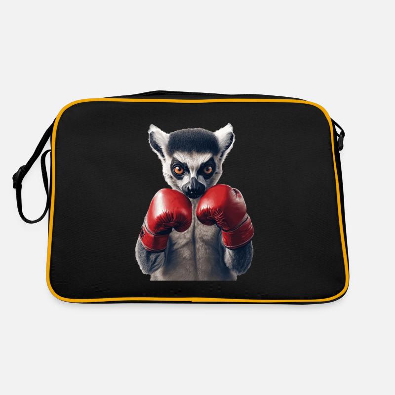 Lemur - Retro Tasche - Schwarz/Gold