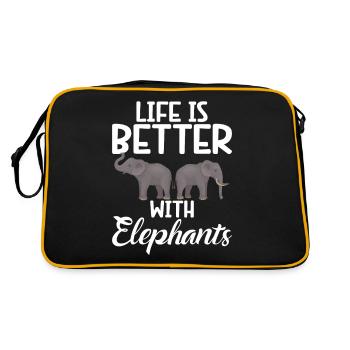 Cadeaux d’amoureux des éléphants - Sac Retro - noir/or - Dos
