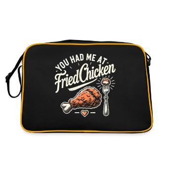 Du hattest mich bei Fried Chicken - Retro Tasche - Schwarz/Gold - Hinten