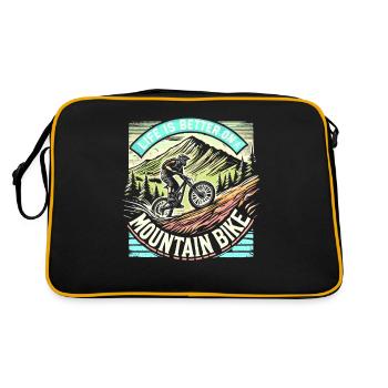 Das Leben ist besser auf einem Mountainbike - Retro Tasche - Schwarz/Gold - Hinten