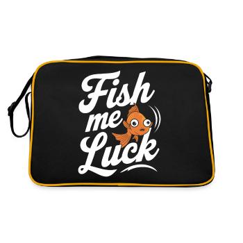 Fish Me Luck Motif de pêche amusant - Sac Retro - noir/or - Dos