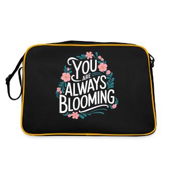 You always bloom on floral motif - Retro Bag - black/gold - Back