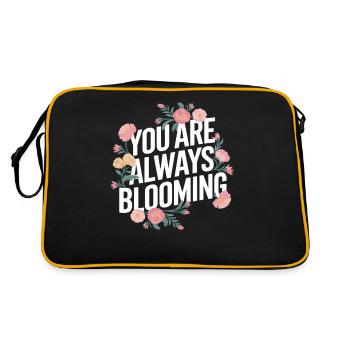 You always bloom with a floral motif - Retro Bag - black/gold - Back