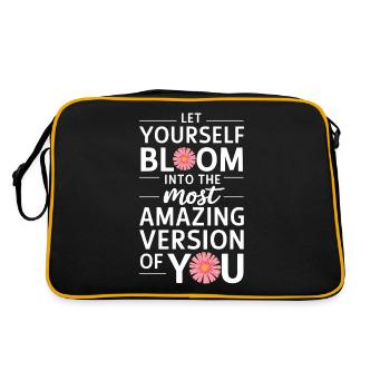 Lass Dich Zur Besten Version Entfalten - Retro Tasche - Schwarz/Gold - Hinten